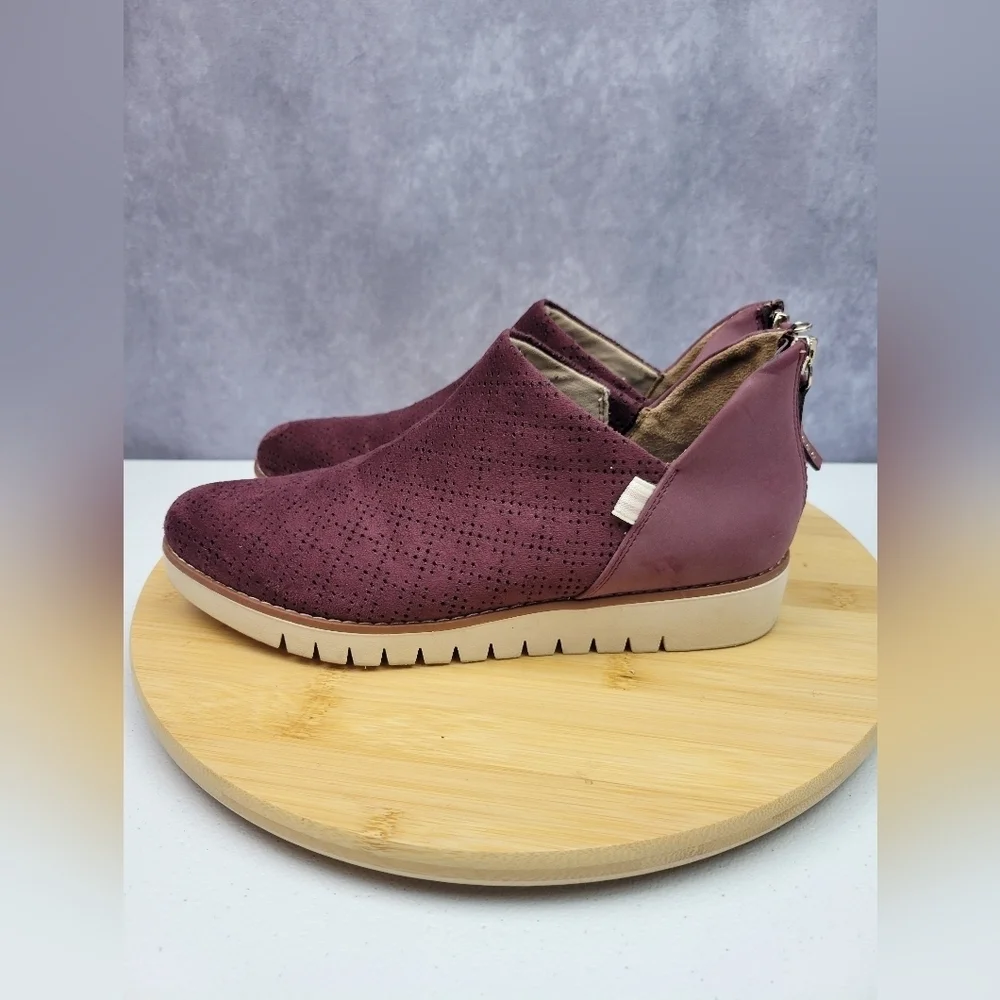 Dr. Scholl's Shoes Women's Insane Loafer Velvet ‎ Maroon Size 7.5 M